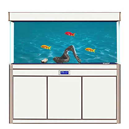 Aquarium Poster, Underwater Paper Cling Sticker with Sea Water Pattern Aquarium Wallpaper Background Decoration Picture PVC Adhesive Poster (61 * 30CM)