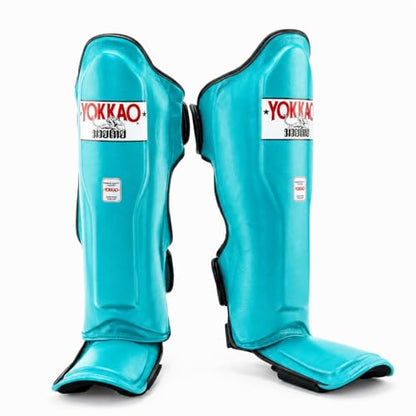 YOKKAO Matrix Muay Thai Kickboxing MMA Shin Guards with Knee Guards - color: Tiffany, size: Large