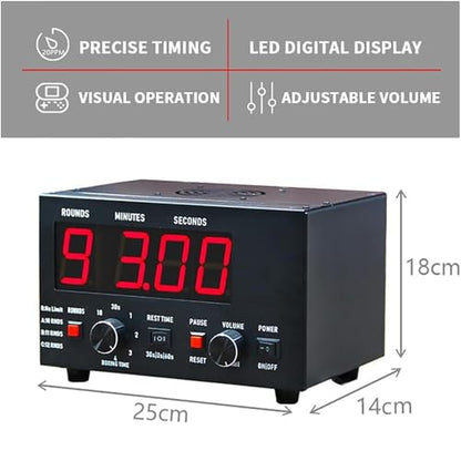 Professional Gym Interval Timer, Boxing Interval Clock with Large Clear LED Display and Buzzer, Volume Adjustable, Rest Time and Training Time Adjustable Flexibly, for Gym, Boxing Gym - color: Green