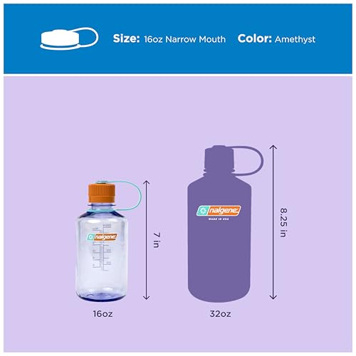 Nalgene 16 oz Narrow Mouth Water Bottle, Amethyst - color: Amethyst, size: 16 Ounces