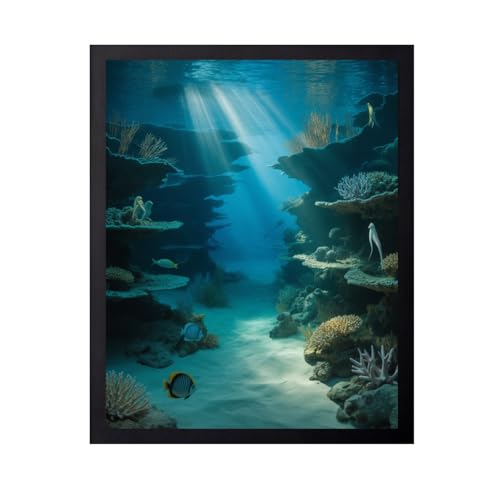 ALPINE INK CO. Ocean Reef Poster - Tropical Fish Underwater Artwork - Marine Nature Scene Photography Style - Living Room Office Wall Decor - 8x10 Unframed Print