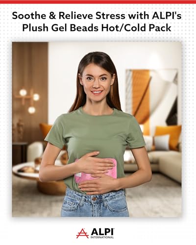 Alpi Rectangle Plush Gel Bead Ice Pack for Muscle Aches & Relaxation - color: Pink, size: Rectangle 2 Pack