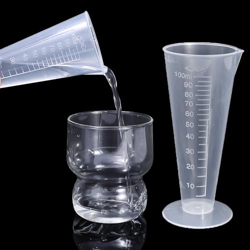 1PC 100ML Tapered Measuring Cups Transparent Plastic Measurement Cup for Kitchen Laboratory 12.5 * 5cm