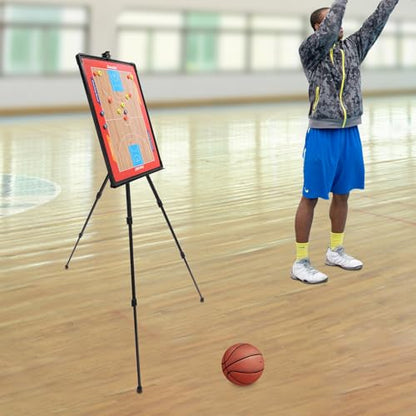 Basketball Coaching Board Tri-pod Basketball Tactic Board for Basketball Tactic White Board Clipboard Huge Size Training Equipment with Tripod Stand and Carrying Bag - style: Basketball