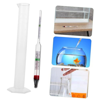 Cabilock 1set Aquarium Hydrometer Measuring Cylinder for Accurate Specific Testing Fish Tanks and Aquaculture