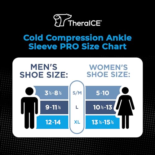 TheraICE Ankle Ice Pack Wrap, Ankle Brace, Plantar Fasciitis, FocusZone - size: Large, style: PRO