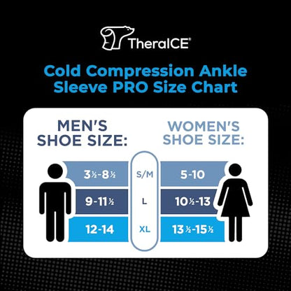 TheraICE Ankle Ice Pack Wrap, Ankle Brace, Plantar Fasciitis, FocusZone - size: Large, style: PRO