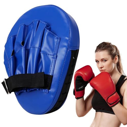 Boxing Pads Gloves Thick Adjustable Curved Focus Punching Training Hand - color: Blue