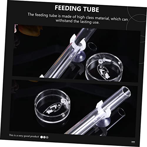 BESPORTBLE Transparent Acrylic Shrimp Feeding Tube with Feeding Basin for Brine Shrimp Blood Worms and Worms Convenient Aquarium Tool