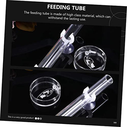 BESPORTBLE Transparent Acrylic Shrimp Feeding Tube with Feeding Basin for Brine Shrimp Blood Worms and Worms Convenient Aquarium Tool