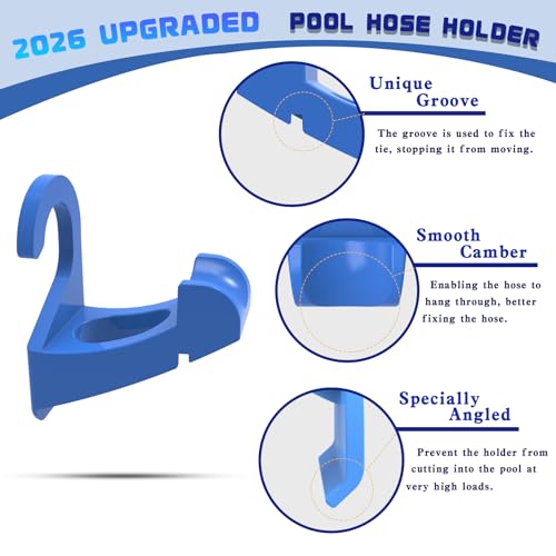 2Pcs Swimming Pool Pipe Holders, Pool Accessories, Pool Hoses for Above Ground Pools, Designed to Fit On Intex Pools - Prevent Pipe Sagging, Improve Pool Hoses Lifespan - color: 2 X [Pipe Bracket] - Blue