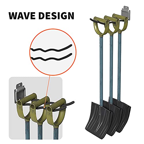 TORACK Garage Tool Organizer Hooks, 4-Pack Heavy-Duty 12" Steel Wave Hooks | Wall Mount Garage Storage Utility Hook for Car Tires, Ladder, Chairs, Power tools, Garden tools - size: 4-Pack 12" Wave Hooks