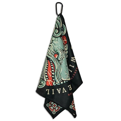 RokFit Multi-use Bold Graphic Towel with Carabiner Clip. (You Will Prevail) - color: You Will Prevail
