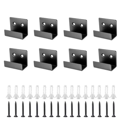 8 Pcs Tile Display Wall Hanger, Stainless Steel Wall Mount Brackets Hook, Heavy Duty Tile Hanger for Mirrors, Picture Frame Ceramic Wall Display (Black Inner Width 20mm/0.79")