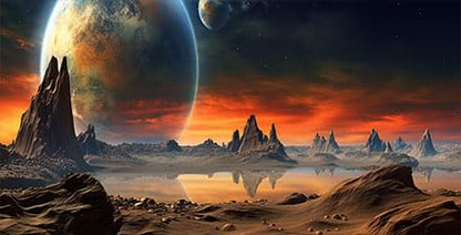 24X12IN Cosmic Aquarium Background, Cool Parallel Space Themed Fish Tank Background, Tropical Desert Terrarium Background with 8 EVA Double-Sided Tape - color: Outer Space, size: 24X12in/60X30cm
