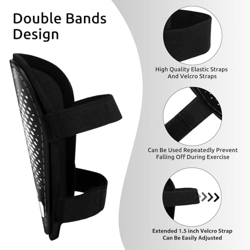 Shin Guards Soccer Kids Toddler, Shin Guard for Boys Girls 2-18 Years Old - color: Black, size: Medium