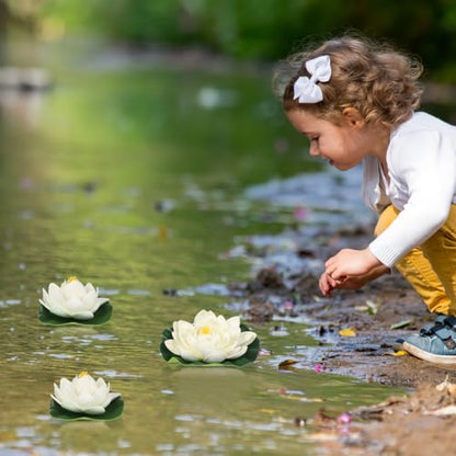 Healifty Artificial Floating Foam Lotus, Simulation Water Plants Ornament Lily Pad for Patio Pond Pool Aquarium Decor 6pcs