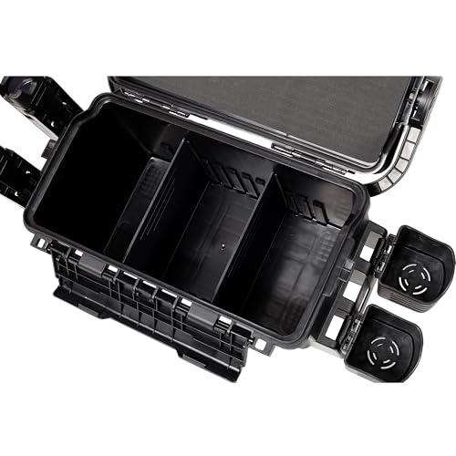 Dual-layer Fishing Tackle Box, Tackle Box Organizer Fishing Box Large, Plastic Portable Tackle Storage Box with 2pcs Rod Holder, 2pcs Cup Holder, 1pc Carring Strap