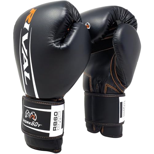 RIVAL Boxing RB60 2.0 Workout Bag Gloves, Hook and Loop Closure - Breathable Mesh Palm, Soft Inner Lining, and Pre-Formed Pro Fit - size: Medium