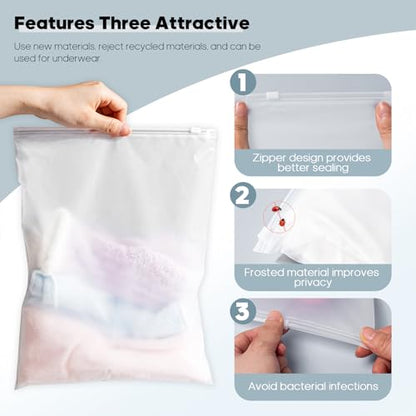 14x18 Inch Clothes Packaging Bags for Shipping, 50Pcs 2 Gallon Frosted Zipper Clothing Packaging Bags for small business, Clear Apparel Bag for Winter clothes, blankets, backpack | No Vent Holes - size: 50Pcs-14x18 Inch(Large)
