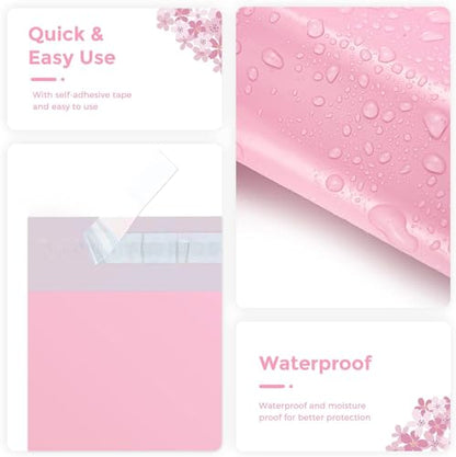 Metronic Poly Mailers 24x24 50 Pack, Strong Adhesive Envelopes, Waterproof Poly Bags for Shipping, Large Bags Light Pink - size: 24x24 50PC