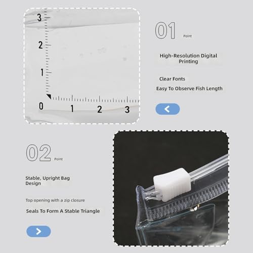 Clear Fishing Bag with Measurement Scale Light Weight PVC Materials for Safe Fish Transport and Observation Foldable Fishing Tool Bag - color: 2 Pack