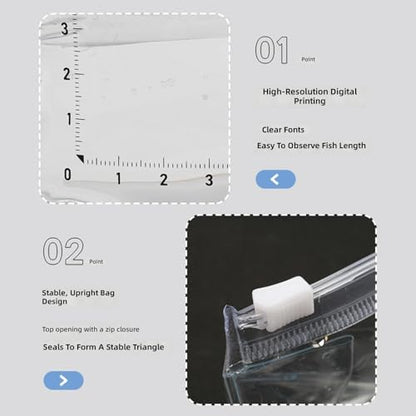Clear Fishing Bag with Measurement Scale Light Weight PVC Materials for Safe Fish Transport and Observation Foldable Fishing Tool Bag - color: 2 Pack