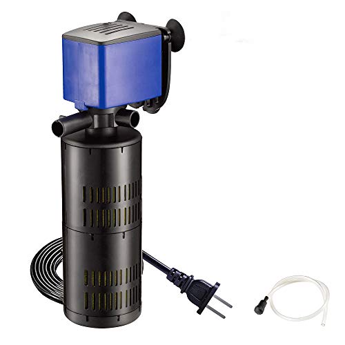 320 GPH Internal Filter Submersible Pump - 3 in 1 Aquarium Fish Tank Pump with Oxygenation, Filtration & Water Cycling, 3.9 ft max lift, 20W - 3 Pack - color: Blue; 3 Pack, size: 320 GPH Internal Filter