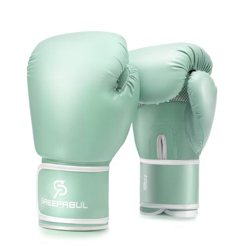 Boxing Gloves for Men & Women, Beginner Kickboxing, 8-16oz - color: Green, size: 14oz