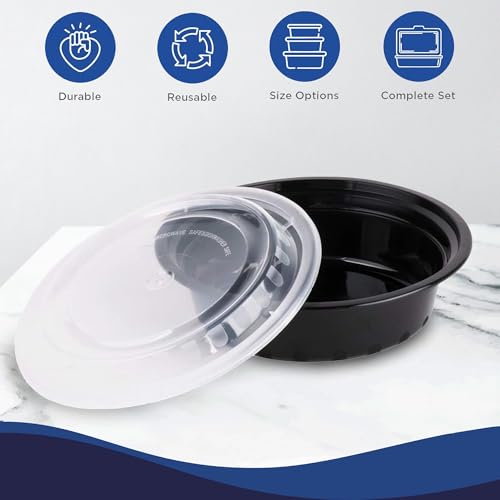 Ruthy's Outlet Meal Prep Containers with Lids, Food container bowl - BPA-Free, Stackable, Freezer & Dishwasher Safe, Reusable Food Storage for Lunch, Portion Control & Meal Prep (15 Pack, 48 oz) - color: 48 oz - 15 Pack