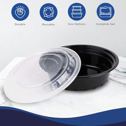 Ruthy's Outlet Meal Prep Containers with Lids, Food container bowl - BPA-Free, Stackable, Freezer & Dishwasher Safe, Reusable Food Storage for Lunch, Portion Control & Meal Prep (50 Pack, 32 oz) - color: 32 oz - 50 Pack