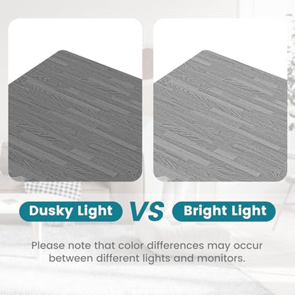 Happygrill Interlocking Wood Grain EVA Foam Floor Tiles, 100 Sq. Ft, 25 PCS - color: Grey, size: 100 Sq. Ft.