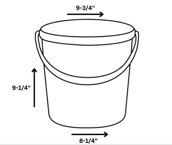 2 Gallon Food Grade BPA Free Made in USA Blue Bucket Container with White Screw on Lid (Pack of 2)