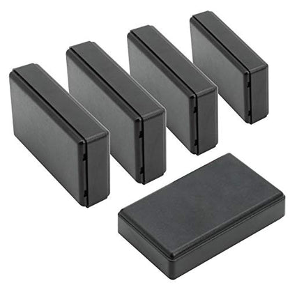 Project Box, 5 Pieces ABS Electrical Box Small Junction Box for Electronics PCB Case,Electronic Hobby Box Black, Outside Size 2.8 x 1.7 x 0.7 inch (70x 42x 18 mm) - size: 2.8" x 1.7" x 0.7"(5pc)