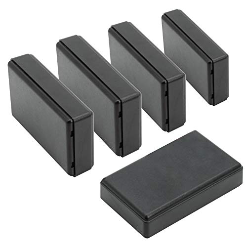 Project Box, 5 Pieces ABS Electrical Box Small Junction Box for Electronics PCB Case,Electronic Hobby Box Black, Outside Size 2.8 x 1.7 x 0.7 inch (70x 42x 18 mm) - size: 2.8" x 1.7" x 0.7"(5pc)
