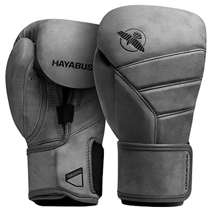 Hayabusa T3 LX Leather Boxing Gloves | Leather Boxing Gloves, Training Gloves Men and Women, Sparring Gloves, Heavy Bag Gloves, 16oz Boxing Gloves, Muay Thai Gloves - color: Slate, size: 12oz