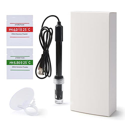 Replacement PH Probe Electrode Sensor with BNC Connector for Hydroponic Aquarium Laboratory Meter Controller Device, Low Impedance Corrosion-Resistant Tester Kit