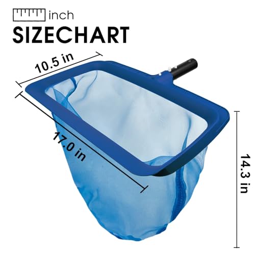 Professional Pool Net, Upgraded Self-Repair Heavy Duty Nylon Mesh, Pool Skimmer Net with Extra Wide Scoop Edge, Pool Nets for Cleaning Leaves, Debris(No Pole)