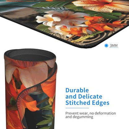 Mouse Pad Washable Mousepad with Non-Slip Rubber Base Tropical Flowers Mouses Mat for Laptop Desk Pad Gaming Mousepad for Office Computer Home 10x12Inch - color: Tropical Flowers