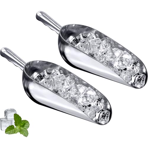 Elsa - 58-Ounce Aluminum Ice Scoops (Set of 2), Cast Aluminum Utility Scoops, Food-Grade, Good for Home and Commercial Use, NOT Dishwasher-Safe, Hand-Wash Recommended
