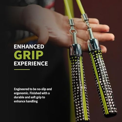 HEREROPE 1/4LB Weighted Jump Rope for Speed, Cardio, Boxing & Workout, Skipping Rope with Ball-bearing, Comfortable & Ergonomic Grip, Tangle Free Cable, Jump Ropes for Men Women Fitness - size: L - 9'0"(User Height 5'7.5" - 6'0")