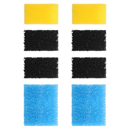 Replacement Aquarium Filter Sponge, Fish Tank Filter Replacement Parts, Including 2 x Coarse Sponge, 2 x Fine Sponge & 4 x Carbonized Sponge, for 10-40 Gal