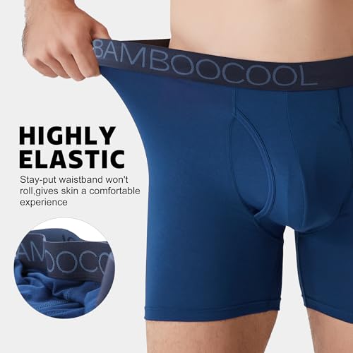 BAMBOO COOL Ultra Soft Mens Underwear Boxer Briefs Multi-pack - color: 2blue/1purple/1gray/2black（6 Pack）, size: Large