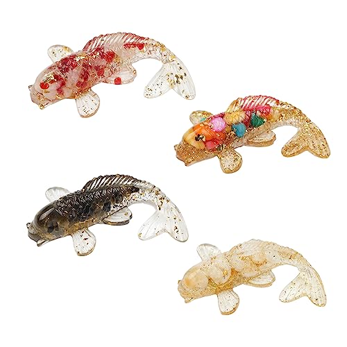 Opexicos 4Pcs Decorative Crystal Gravel Drop Glue Fish Shape Small Ornaments Gift Ornaments Fish Tank Aquarium Pool