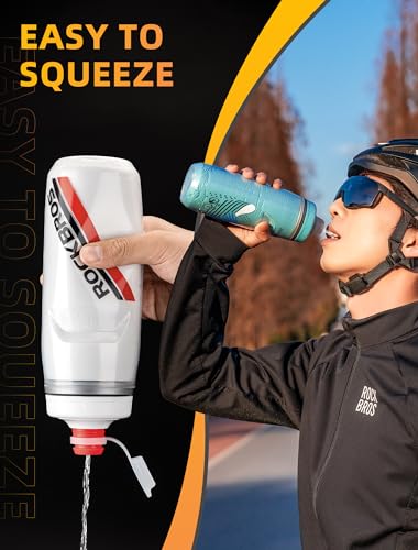 ROCKBROS Bike Water Bottle, 21oz Insulated Cycling Squeeze Bottle - color: Black*2 Pack