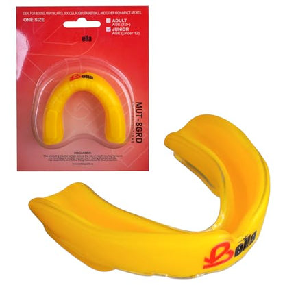 Bella Mouth Guard for Kids, Boxing, MMA, Football & Martial Arts – Shock Absorbing Sports Mouthguard for Teeth Protection – Comfortable Breathable Athletic Gum Shield for Youth Junior (Yellow, Kids)