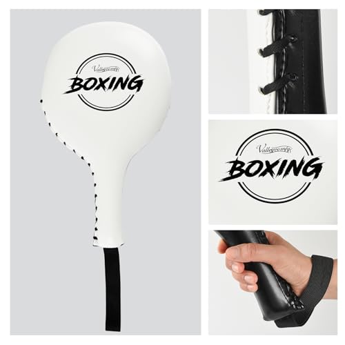 2 Pack Boxing Target Paddles for Taekwondo,MMA,Martial Arts | Kickboxing Striking Target Pads,Punching Kick Pads,Training Paddles - color: White