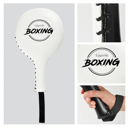 2 Pack Boxing Target Paddles for Taekwondo,MMA,Martial Arts | Kickboxing Striking Target Pads,Punching Kick Pads,Training Paddles - color: White