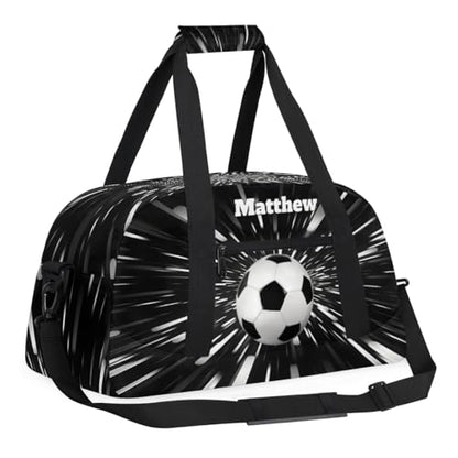 Custom Boys Sports Soccer Training Bag Abstract Black Background - color: Color 17