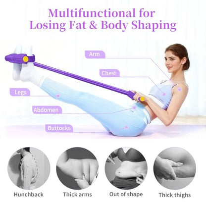 Pedal Resistance Band with Handle, Upgraded 6-Tube Exercise Bands - color: Purple